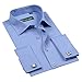 ZERDSKY Men's Slim Fit Solid Color French Cuff Dress Shirt(Cufflinks Included)