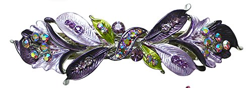 Crystal Flower Barrette YY86800-3purple