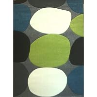 Modern Area Rug 5 Ft. 2 In. X 7 Ft. 3 In. Design #604 Charcoal