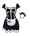 bslingerie Women Black French Maid Cosplay Costume Dress Outfit