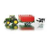 Siku 1:32 John Deere Tractor W/Cattle Trailer & 2 Cows