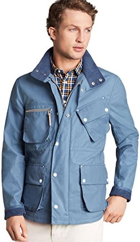 Shipley and Halmos Waxed Cotton Blue Field Jacket Small S Full Zip