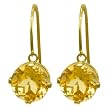 14k Yellow Gold 8mm Citrine Fish Hook Dangle Earrings