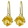 14k Yellow Gold 8mm Citrine Fish Hook Dangle Earrings