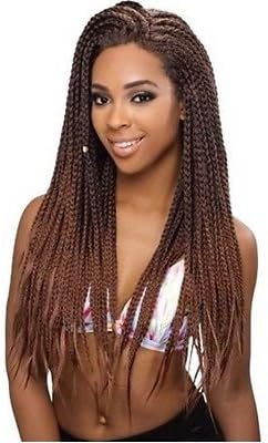 Hair Republic TRU Wig Lace Front Wig 100% Premium Fiber Hand Braided Wig Style: Box Braid Small (#1B Natural Black)