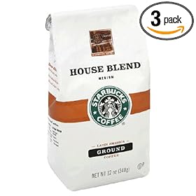 Starbucks House Blend Coffee, Ground, 12-Ounce Bags (Pack of 3)