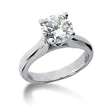 1.10 F color SI1 Clarity Diamond Engagement Ring 14KT White Gold Setting
