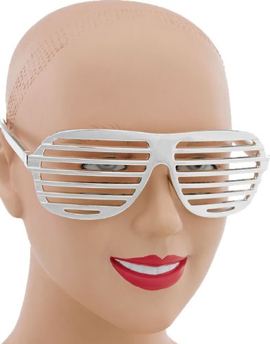 Imagen principal de 80s Slotted Glasses - Metallic Silver (accesorio de disfraz)