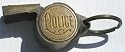 Solid Brass Vintage Style Police Whistle Raised Star