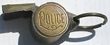 Solid Brass Vintage Style Police Whistle Raised Star