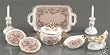 Reutter Porcelain Miniature Classic Rose Dinner Set New for 2006!