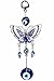 Blue Evil Eye with Butterfly Charm Hanging for Protection (with a Betterdecor Pouch) (BDB74)