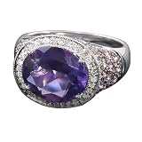 3.75 CT AMETIST AND 1.53 CT PINK SAPPHIRE RING