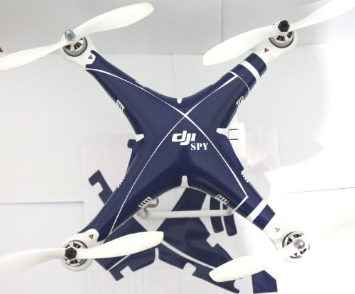 Blue Decal sticker wrap vynil skin compatible with Dji Phantom 2 vision (Spy logo)