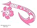 UR Impressions Pnk Hawaiian Islands Maui Hook with Hibiscus Flower Decal Vinyl Sticker Graphics Cars Trucks SUV Vans Walls Windows Laptop Tablet|Pink|6 X 4.4 Inch|JJURI121