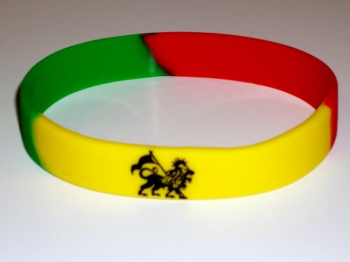 Rasta silicone wristband Rasta bracelet (Lion of Judah)