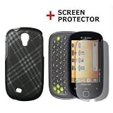 BLACK & SMOKE LINES Designing Faceplate Phone Cover Sleeve Hard Snap On Case for SAMSUG T589 GRAVITY SMART TOUCH 2 (T-MOBILE) + FREE LCD SCREEN PROTECTOR