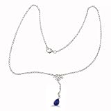 925 Silver Ladies Celtic Design Necklet with Lapis Lazuli Teardrop