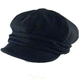 Apparel : NWT WOOL FOLDABLE NEWSBOY OVERSIZE DRIVER CAP HAT * BLACK * Small / Medium