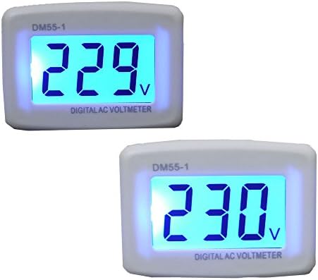 Ximico Flat Plug 80-300V AC 110V/220V Digital LCD Voltmeter Gauge Household Factory Switch/large Screen Digital LCD Voltmeter Gauge Switch with Blue backlight/AC 110V/220V Digital LCD Voltmeter Gauge Switch for Family or Factory