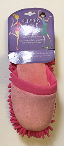 Slipper Genie Plush Microfiber Household Cleaning Slippers - Pink