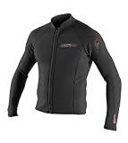 O'Neill Wetsuits Superlite 2mm Front Zip Jacket, Black, Medium
