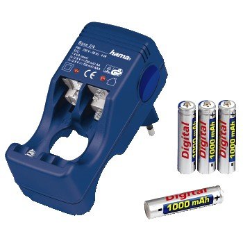 Hama - Energie Kit Accus et Chargeur - Chargeur secteur universel - pour accus AAA/AA - NiCd/NiMh - 4 accus AAA 1000 mAh