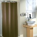 Plain Polyester Shower Curtain And Curtain Hooks/Rings, Chocolate