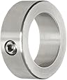 Climax Metal C-087-S Shaft Collar, One Piece, Set Screw Style, Stainless Steel, 7/8" Bore, 1-1/2" OD, 9/16" Width, With 5/16-18 Set Screw