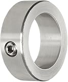 Climax Metal C-050-S Shaft Collar, One Piece, Set Screw Style, Stainless Steel, 1/2" Bore, 1" OD, 7/16" Width, With 1/4-20 Set Screw