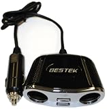 BESTEK Car 4 Way Cigarette Socket Adapter 150W Power Adapter 2 USB MRS152UV-10