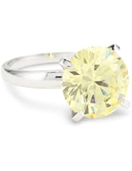 CZ by Kenneth Jay Lane "Traditional" 12Mm 6 cttw Round Cubic Zirconia Ring