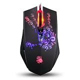 Gaming Mouse, Bloody A60 Black Neon Infrared-Micro Switch Adjustable 4,000Cpi With Advanced Weapon Tuning & Macro Setting, Light Strike Fastest Response Less Than 1Ms, Fastest Response Pc Game Mouse (4711421919159)