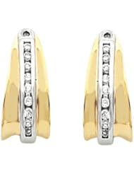 Pair of 14K Two-Tone Gold Diamond Earring Jackets - 0.27 Ct. -- LIFETIME WARRANTY
