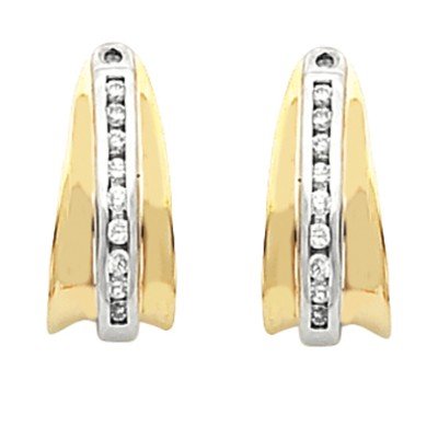 14K Two-Tone Gold Diamond Earring Jackets – 0.27 Ct.