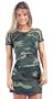 Women's Camouflage Ribbed Cotton Tee - T-Shirt ONLY
