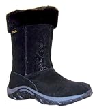 Merrell Girls J82096y Black Waterproof Leather Zip Up Snow Boots