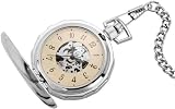 Excellanc ! Mechanische Skelett Taschenuhr, beidseitig verglast. Inklusive Geschenkbox Damen