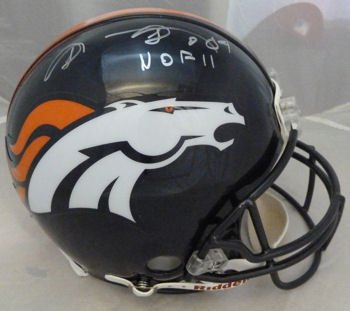 Shannon Sharpe Autographed Denver Broncos Proline Helmet w/HOF 11 insc