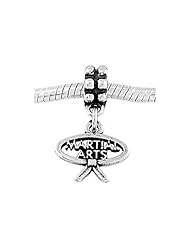 Sterling Silver Martial Arts Dangle Bead Charm