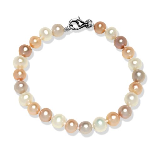 Valero Pearls Valero Classics Damen-Armband S&uuml;&szlig;wasser-Zuchtperlen wei&szlig; / apricot / flieder Preisvergleich