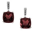 14K White Gold Mozambique Garnet and Diamond Earrings