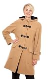 Kesta - Luxurious Womens Wool & Cashemere Hooded Duffle Coat