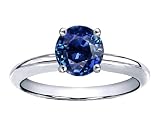 0.65 cts Genuine Blue Sapphire Solitaire Engagement Ring - 14kt White or Yellow Gold