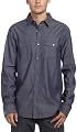 Original Penguin Men's All Lines Denim Shirt,Dark Denim,Small