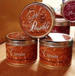 1 X Scented Candle - Cassia (Scripture TIN 6 Oz)