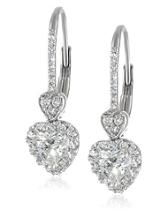 White-Gold Diamond Heart Leverback Earrings (1cttw, G-H Color, I1-I2 Clarity)