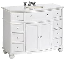 Hot Sale Hampton Bay Curved Bath Vanity, 35"Hx45"W, WHITE