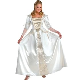 Women's Theatrical Costume Princess Dress White Queen Gown Elizabeth Dress