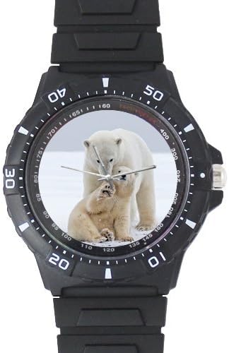 Family Gift Awesome Polar Bear Black Plastic Watch